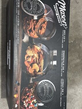 Mason Clear Glass Storage Jars with Silver Lids